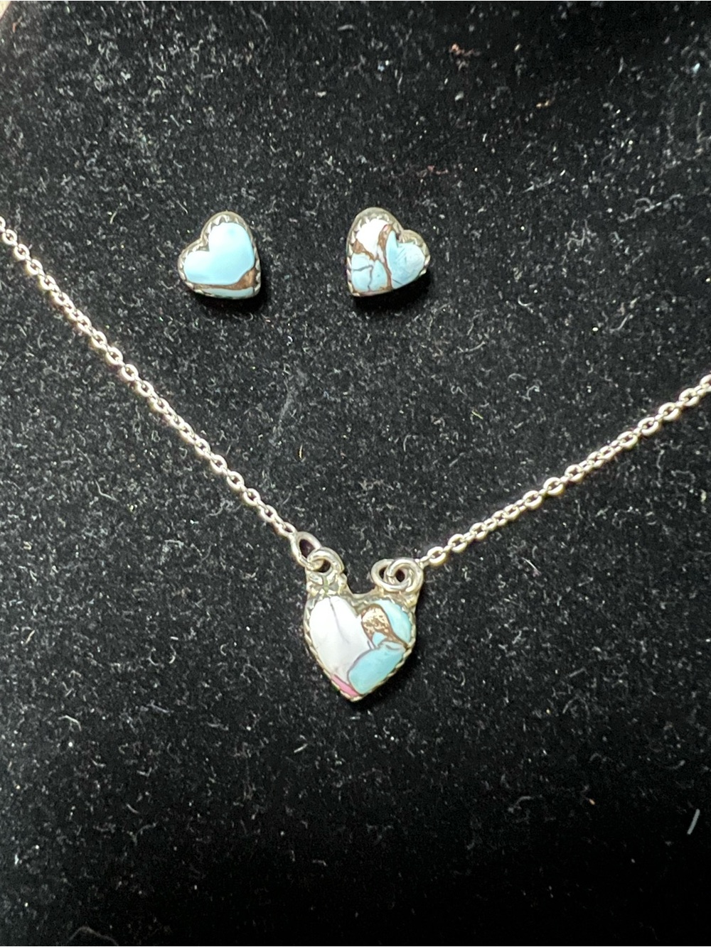 Sterling silver cotton candy necklace set